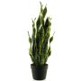 Sansevieria artificiale ANQING in vaso decorativo, verde-giallo, 70cm