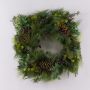 Corona di abete tessile VIGGO, pigne, incenso, verde, Ø60cm
