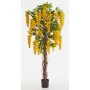 Glicine artificiale ARIANA tronchi veri, con fiori, giallo, 180cm