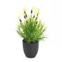 Lavanda finta LETIZIA in vaso decorativo, giallo, 40cm, Ø4cm