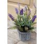 Lavanda finta KIRSA in cestino di vimini, viola, 30cm