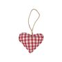 Decorazione a forma di cuore FANNAR in cotone, a quadri, rosso-bianco, Ø10cm