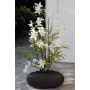 Orchidea Dendrobium artificiale AMALIE, bambù, vaso in ceramica, bianco, 70cm