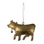 Ciondolo decorativo a forma di mucca VALDIMAR in metallo, dorato, 16x11cm