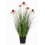 Erba artificiale cappello di sole SHALLA con fiori, rosa, 60 cm