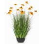 Echium artificiale SHALLA con fiori, ciotola decorativa, arancione, 90 cm