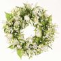 Ghirlanda decorativa estiva FEDORA, lavanda, lathyrus, bianco, Ø30cm