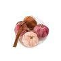Zucca ornamentale in velluto SIGGY, 4 pezzi, viola-marrone-crema, 6,5 cm, Ø7,5 cm