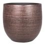 Vaso per fiori AGAPE, ceramica, con venature, rame, 45 cm, Ø 49 cm