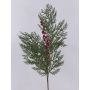 Ramo di cedro artificiale AMANDLA con bacche, rosso-verde, 80cm