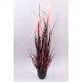 Erba della pampa artificiale WERNHILD con pannocchie, vaso decorativo, rosso-marrone, 90cm