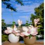 Magnolia artificiale FEMI in vaso di ceramica beige, albicocca, 20 cm, Ø 17 cm