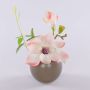 Magnolia artificiale FEMI in vaso di ceramica beige, albicocca, 20 cm, Ø 17 cm