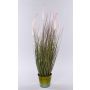 Erba artificiale SVERRE con pannocchie, vaso in zinco, rosa-verde, 80 cm