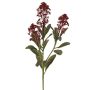 Ramo artificiale di skimmia LAUSANA con fiori, rosso bordeaux, 65 cm