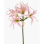Fiore artificiale amarillide da giardino KUSTANA, rosa-crema-verde, 70cm, Ø10-16cm