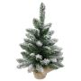 Albero di Natale artificiale KIRUNA, innevato, sacco di iuta, 60cm, Ø40cm