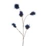 Ramo artificiale di arbusto a pennacchio ELAINA con fiori, blu scuro, 85 cm