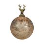 Pallina di Natale NUMI in vetro, cervo, oro anticato, Ø12cm