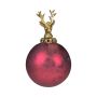 Pallina di Natale NUMI in vetro, cervo, rosso anticato, Ø10cm