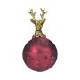 Pallina di Natale NUMI in vetro, cervo, rosso anticato, Ø8cm