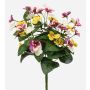 Pansé artificiale NORHA su bastoncino, bianco-lilla-giallo, 30 cm