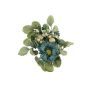 Corona artificiale di candele AMARINA con gerbera, rosa, blu-verde, Ø10cm