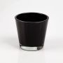 Vaso da piante in vetro RANA, nero, 13cm, Ø14cm
