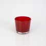 Portacandela grande ALENA, vetro, rosso, 8,5cm, Ø10cm
