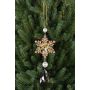 Appendino di fiore di ghiaccio ZERA, acrilico, gocce, glitter, verde-oro, 16cm, Ø6cm