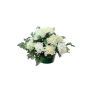 Composizione di fiori finti di crisantemo e velo di sposa YASAR, vaso decorativo, crema, 25cm, Ø30cm