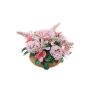 Composizione floreale artificiale di viburno, Allium SUNY su piatto, rosa, 17cm, Ø28cm