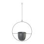 Portavasi sospeso in metallo QUISHA, anello in metallo, grigio, 34x14x34 cm