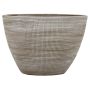 Vaso da fiori ovale in ceramica ILSE con venature, taupe, 32x16x23 cm