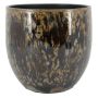 Coprivaso ELIEL in ceramica, maculato, marrone-blu, 24 cm, Ø 24 cm