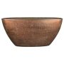 Ciotola AGAPE, a forma di barca, ceramica, con venature, rame, 73x17x36 cm