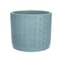 Vaso in ceramica FERDINANTA con motivo, azzurro opaco, 12,3 cm, Ø 13,5 cm