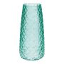 Vaso da fiori AMALFRIED con motivo a rombi, vetro, turchese, 21 cm, Ø 10 cm