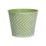 Vaso da fiori CENDRINE zinco, motivo a linee, verde, 9,3 cm, Ø 11,5 cm