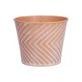 Vaso da fiori CENDRINE zinco, motivo a righe, arancione, 9,3 cm, Ø 11,5 cm