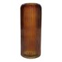 Vaso in vetro ALBURGIS con scanalature, arancione-marrone-trasparente, 25 cm, Ø 10 cm