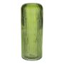 Vaso in vetro ALBURGIS con scanalature, verde-trasparente, 25 cm, Ø 10 cm