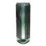 Vaso da fiori triangolare NEROLANIK, vetro, con scanalature, verde petrolio-trasparente, 30cm, Ø11cm