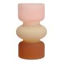 Vaso in vetro NEVOLINKI, rosa-beige-marrone-opaco, 18 cm, Ø 10,5 cm