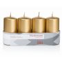 Corona dell'Avvento con candele JENARO, 4 pezzi, oro, 10 cm, Ø 5 cm, 23 h - Made in Germany