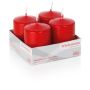 Corona dell'Avvento con candele JENARO, 4 pezzi, rosso, 8 cm, Ø6 cm, 29 h - Made in Germany