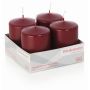 Corona dell'Avvento con candele JENARO, 4 pezzi, bordeaux, 8 cm, Ø6 cm, 29 h - Made in Germany