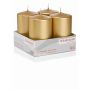 Corona dell'Avvento con candele JENARO, 4 pezzi, oro, 10 cm, Ø 6 cm, 33 h - Made in Germany