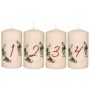 Candele dell'Avvento CHRISTOPHORUS con numeri stampati, 4 pezzi, color crema, 13 cm, Ø 6,8 cm, 52 h - Made in Germany