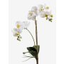 Orchidea finta CANDIDA su stelo, bianco, 65cm, Ø7-8cm
